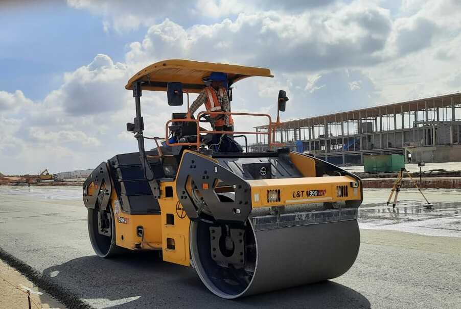 Road rollers utilisation at Bengaluru International Airport